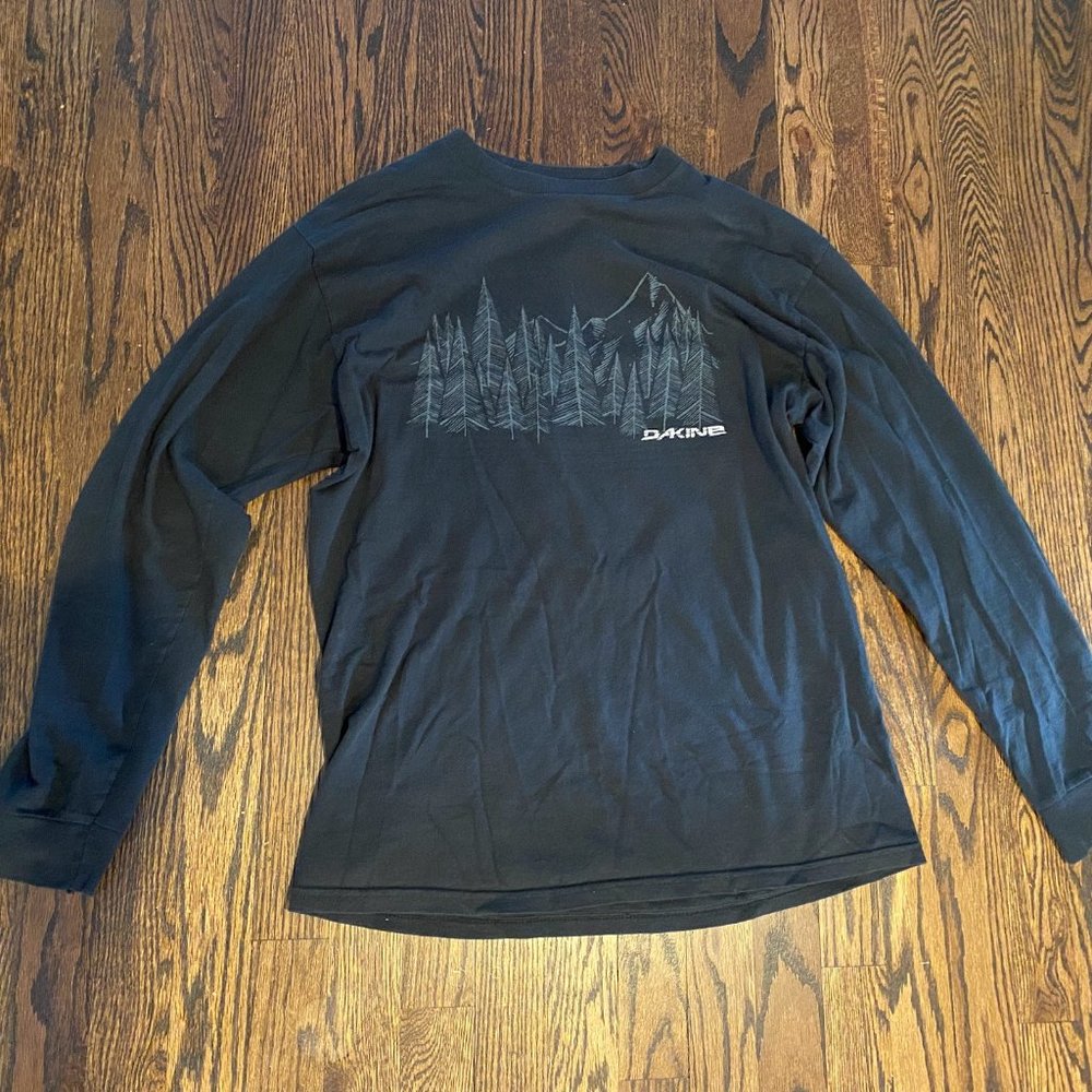 Dakine Mens Long Sleeve M Black with Mountains/Forest